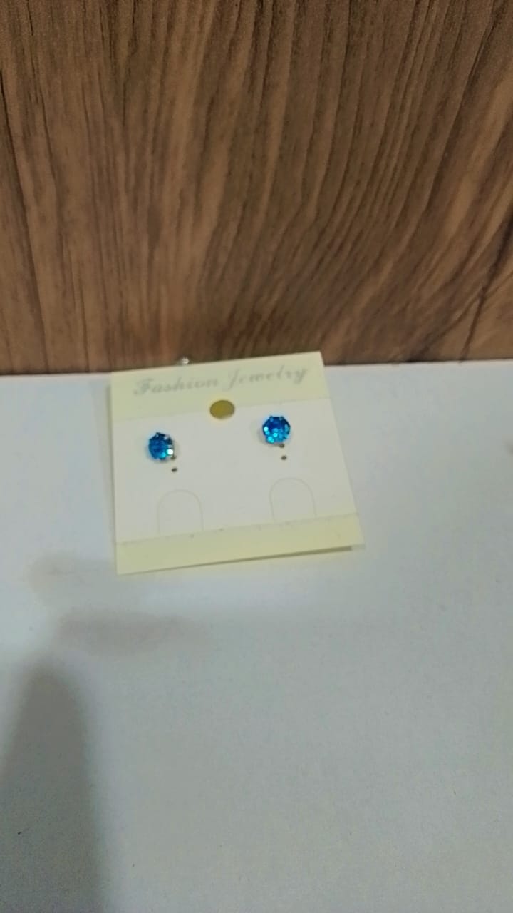 Blue Gemstone Stud Earrings
