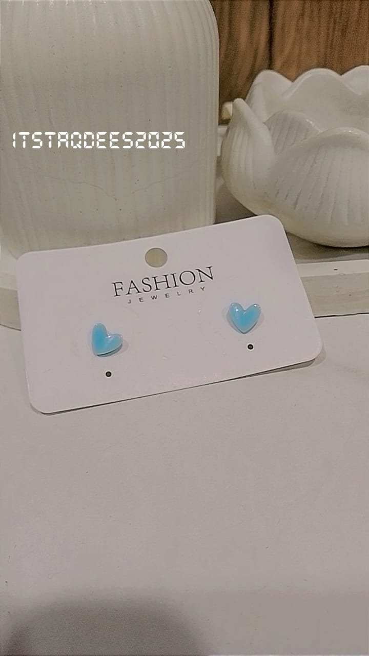 Blue Heart-Shaped Earrings