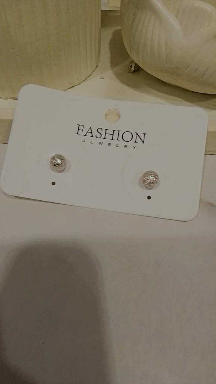 Silver Textured Stud Earrings
