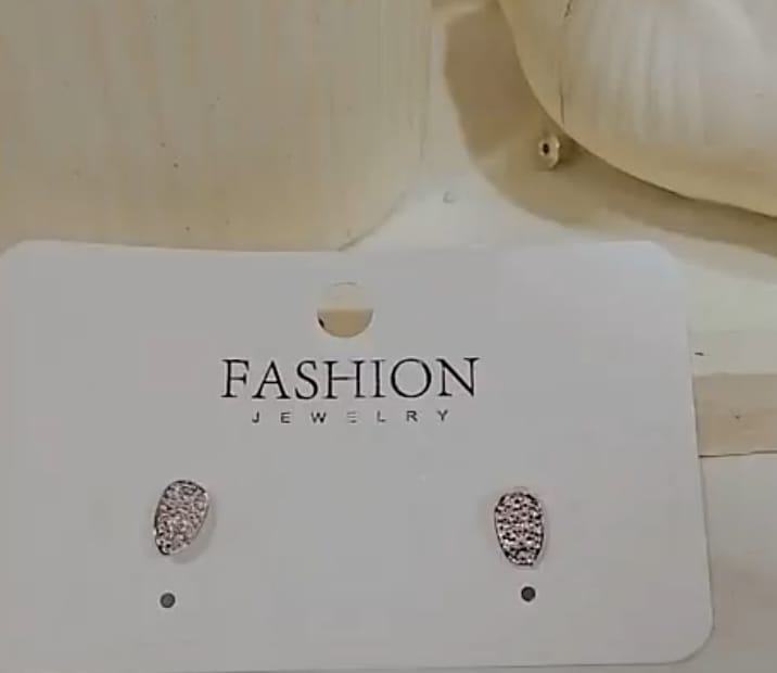 Oval-Shaped Silver Stud Earrings